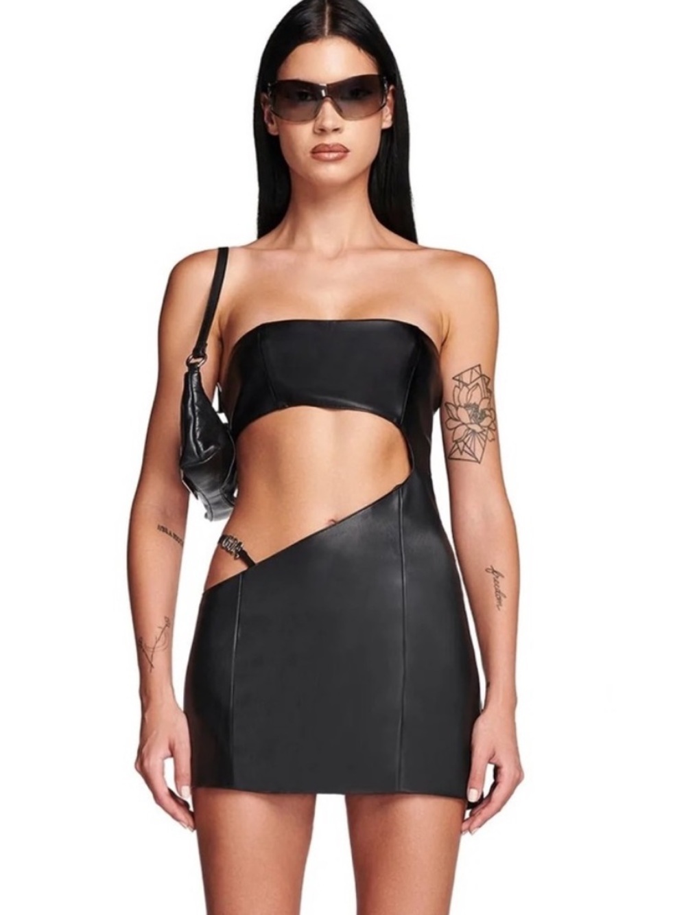 I.AM.GIA Rubee Strapless Faux Leather Mini Dress S